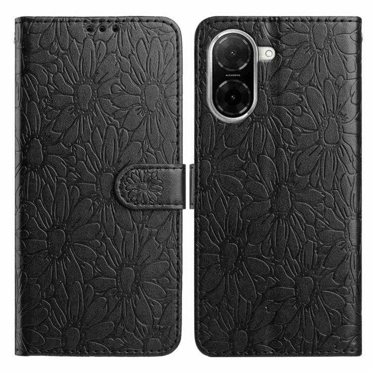 

For Redmi A5 4G 173.3mm Daisy Embossed Leather Phone Case(Black)