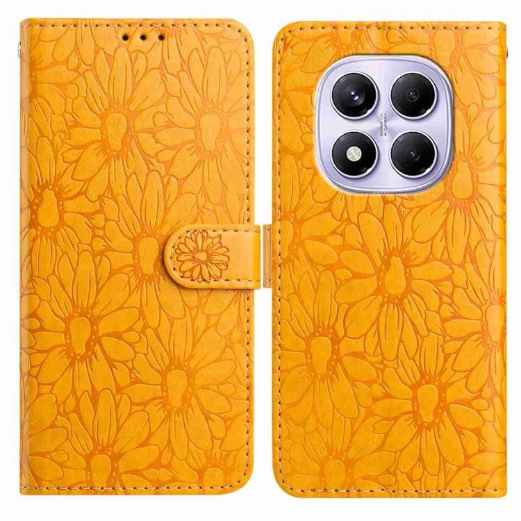 

For Redmi Note 14 Pro 5G Daisy Embossed Leather Phone Case(Yellow)