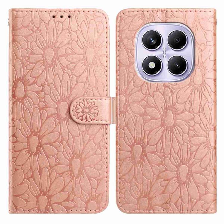

For Redmi Note 14 Pro 5G Daisy Embossed Leather Phone Case(Rose Gold)