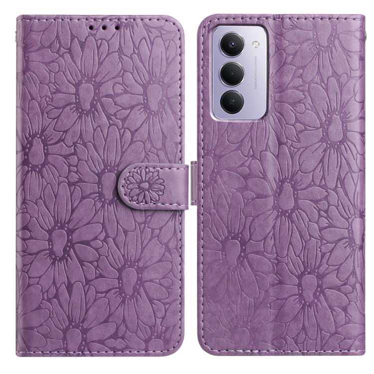

For Redmi 15 5G / 4G EU 171mm Daisy Embossed Leather Phone Case(Light Purple)