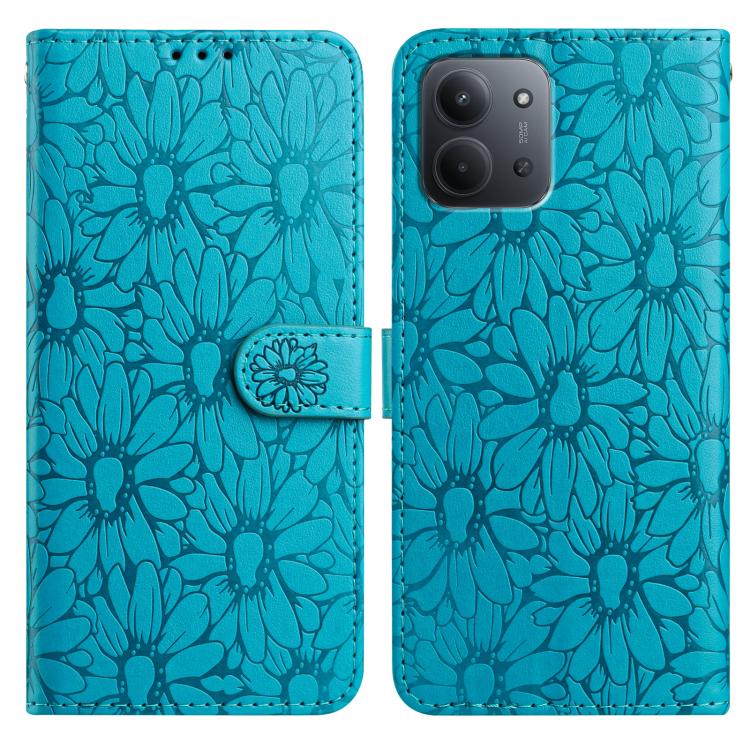 

For Redmi 15C 5G / 4G Global 171mm Daisy Embossed Leather Phone Case(Blue)