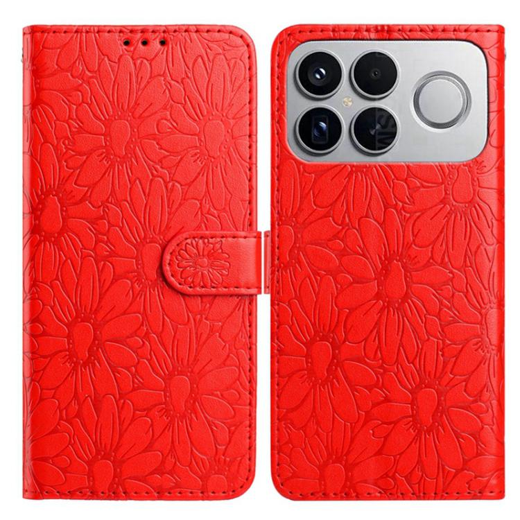 

For Redmi K90 Pro Max / Poco F8 Ultra Daisy Embossed Leather Phone Case(Red)
