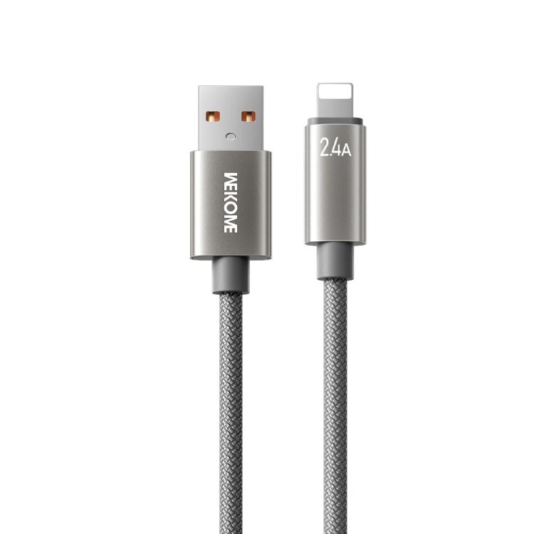 

WK WDC-63i 12W USB to 8 Pin Fast Charging Data Cable, Length: 1.2m(Grey)
