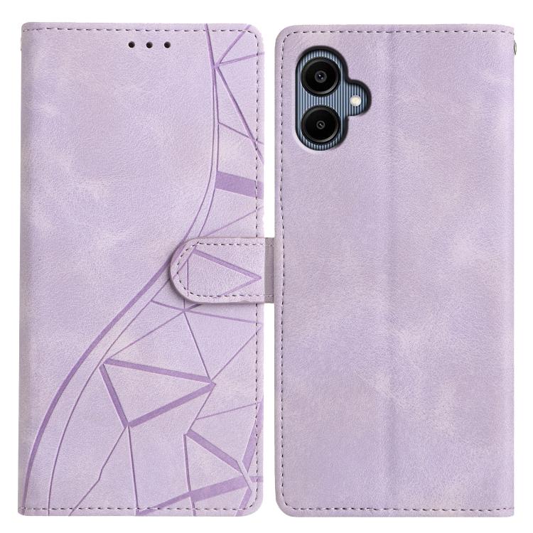 

For Samsung Galaxy A07 Triangles Embossed Leather Phone Case(Purple)