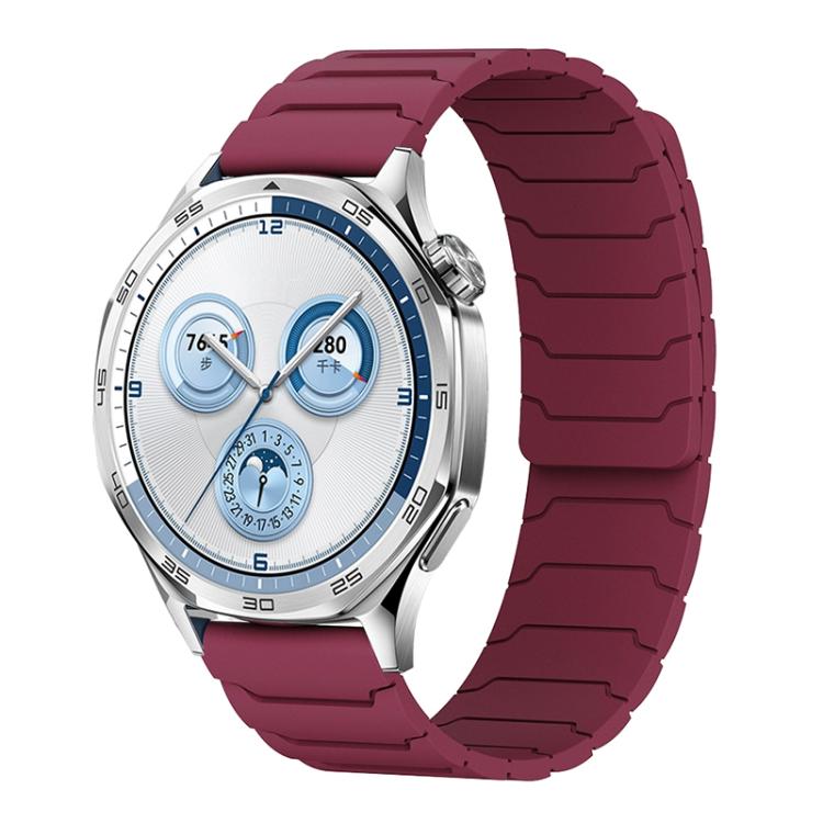 

20mm xDfind Magnetic Silicone Watch Band for Huawei Watch GT5 / GT4(Wine Red)