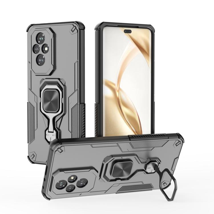 

For Honor 200 Metal Kickstand TPU Hybrid PC Phone Case(Black)