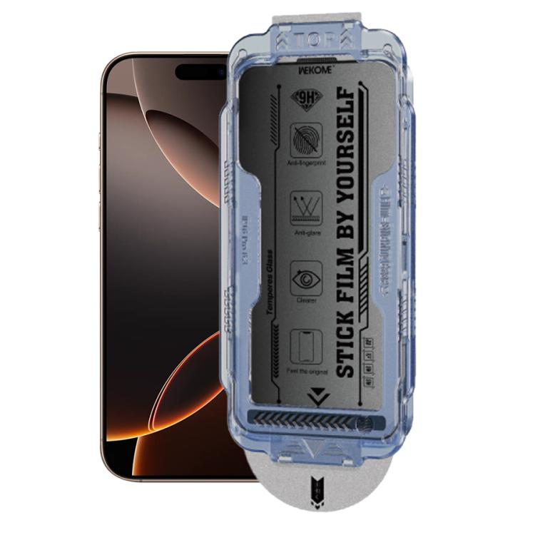 

For iPhone 16 Pro Max WK WTP-118 Easy Install 6D Curved Ultra-Fine Edge Frosted Privacy Tempered Glass Film