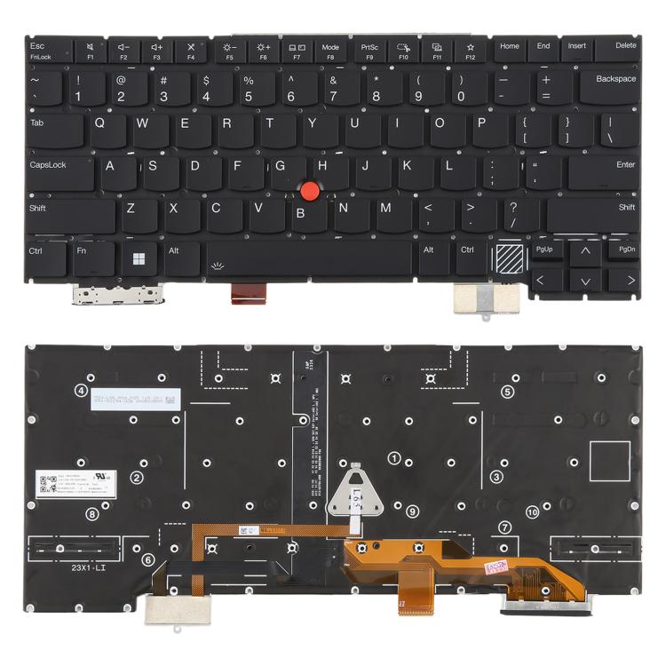 

US Version Backlit Laptop Keyboard for Lenovo Thinkpad X1C X1 carbon Gen12 2024(Black)