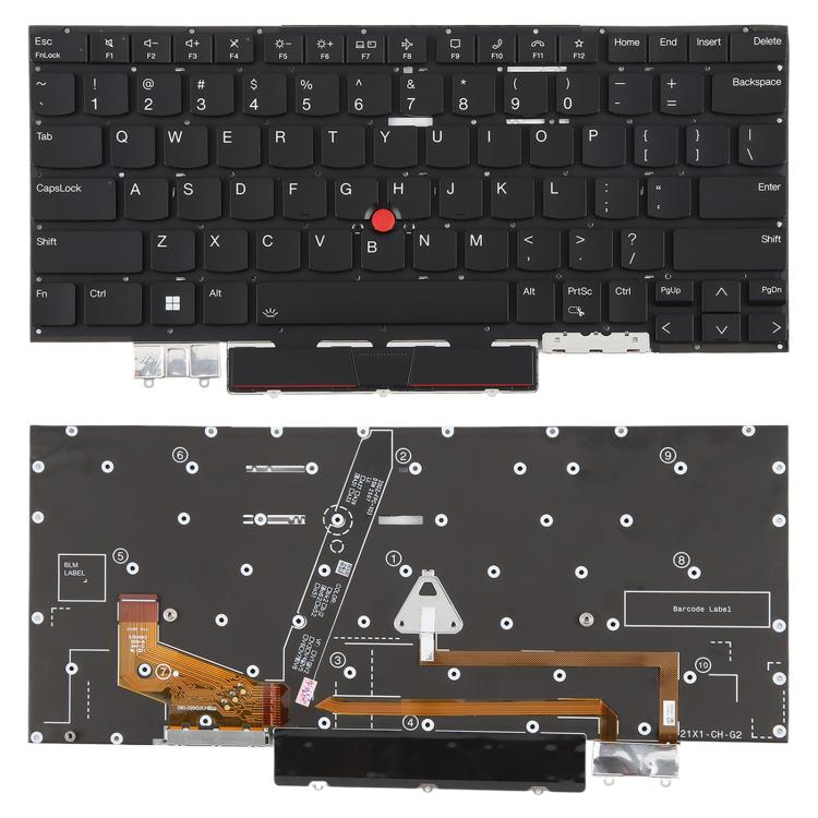 

US Version Backlit Laptop Keyboard with Pointing for Lenovo IBM ThinkPad X1C X1 carbon 9th Gen9 10th Gen10 2021/2022 TP00129A TP00129B(Black)