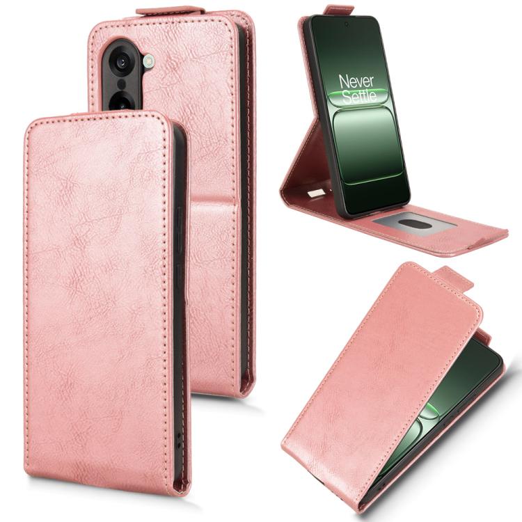 

For OnePlus Nord CE5 / Ace 5 Racing Magnetic Vertical Flip Leather Phone Case with Buckle(Rose Gold)
