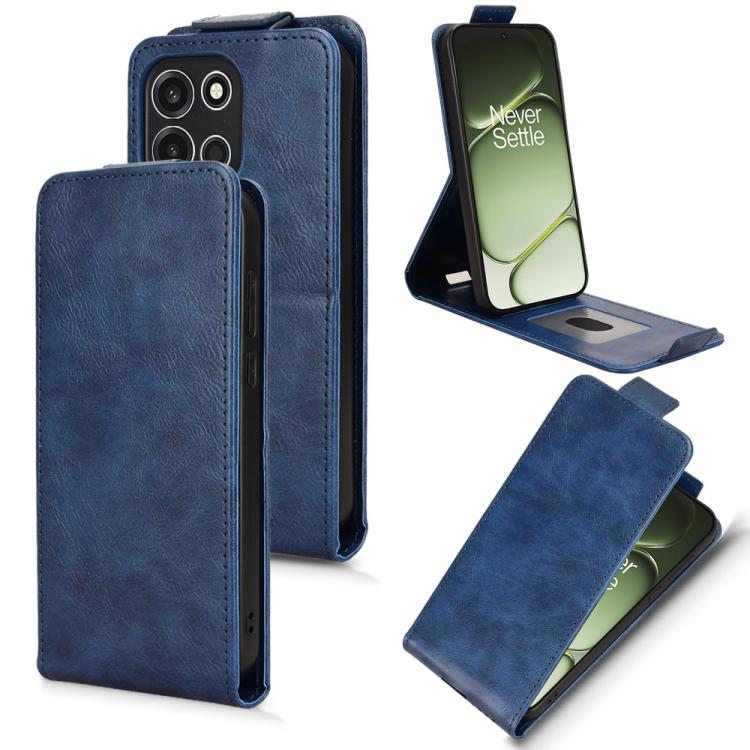 For OnePlus Turbo 6 / Nord 6 5G Magnetic Vertical Flip Leather Phone Case with Buckle(Blue)