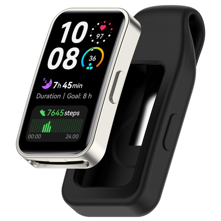

For Huawei Band 10 / 9 / 8 Silicone Watch Clip Smart Watch Protective Case(Black)