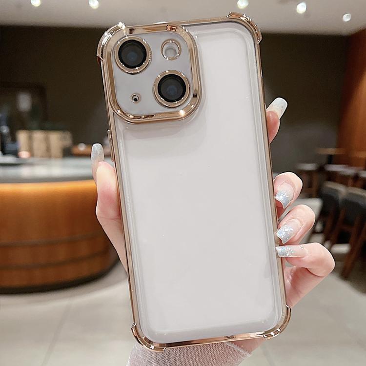

For iPhone 14 Electroplating Space TPU Four-corner Shockproof Phone Case(Gold)