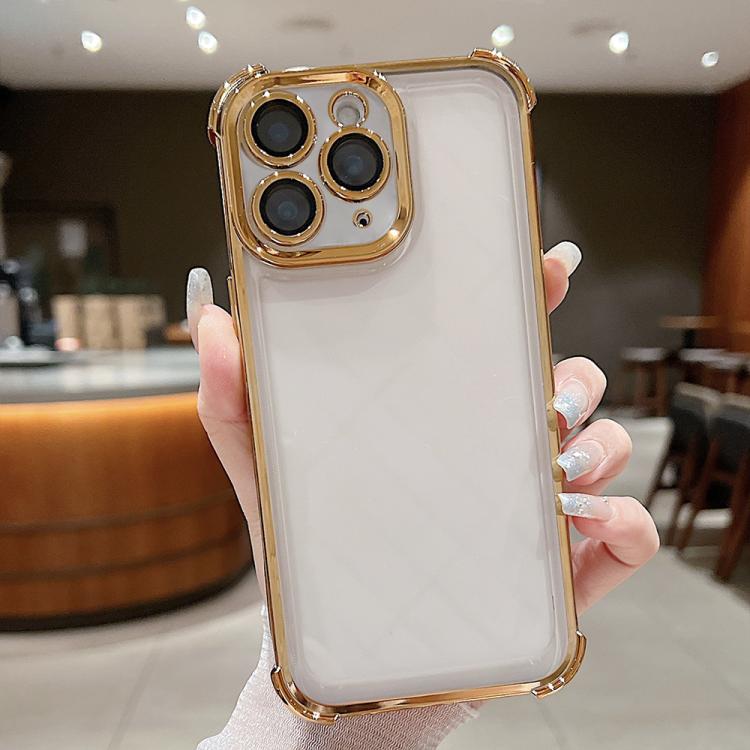 

For iPhone 11 Pro Electroplating Space TPU Four-corner Shockproof Phone Case(Desert Gold)