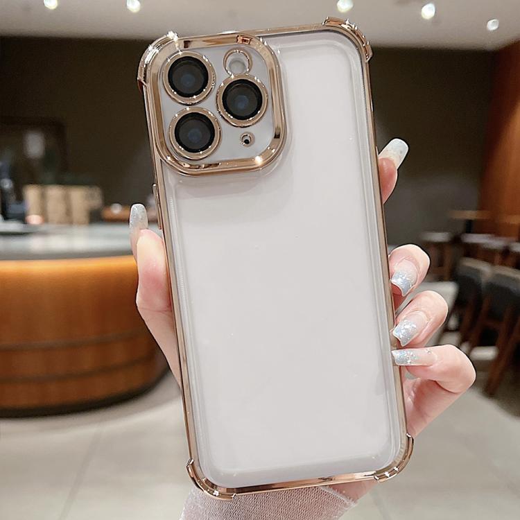 

For iPhone 11 Pro Electroplating Space TPU Four-corner Shockproof Phone Case(Gold)