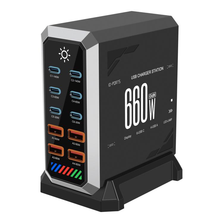 

10 in 1 GaN3 660W Universal Fast Charging Station, Plug:US Plug
