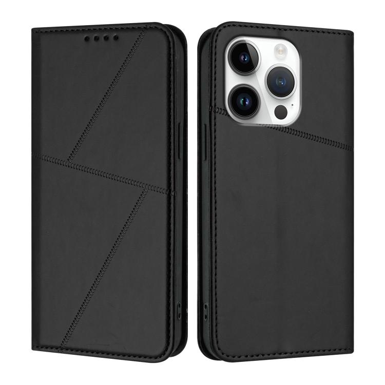 

For iPhone 16 Pro Strong Magnetic Frosted Flip Leather Phone Case(Black)