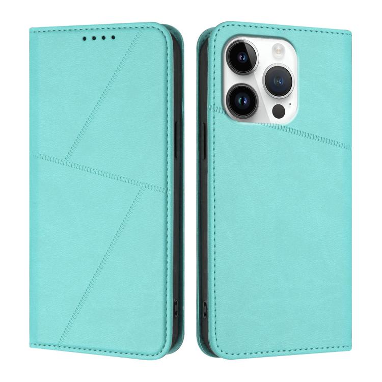 

For iPhone 16 Pro Strong Magnetic Frosted Flip Leather Phone Case(Light Blue)