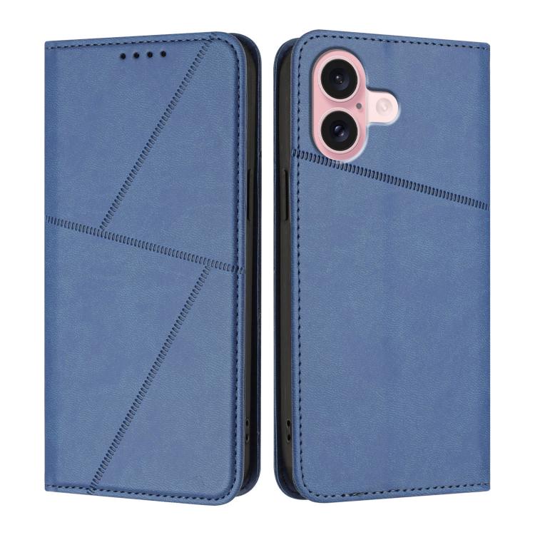

For iPhone 16 Strong Magnetic Frosted Flip Leather Phone Case(Royal Blue)