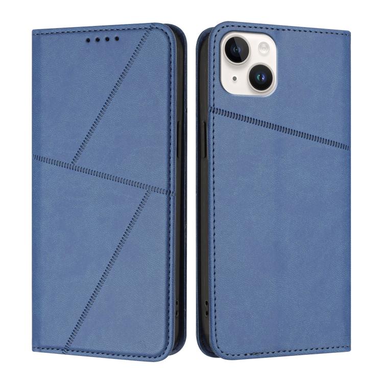 

For iPhone 15 Plus Strong Magnetic Frosted Flip Leather Phone Case(Royal Blue)