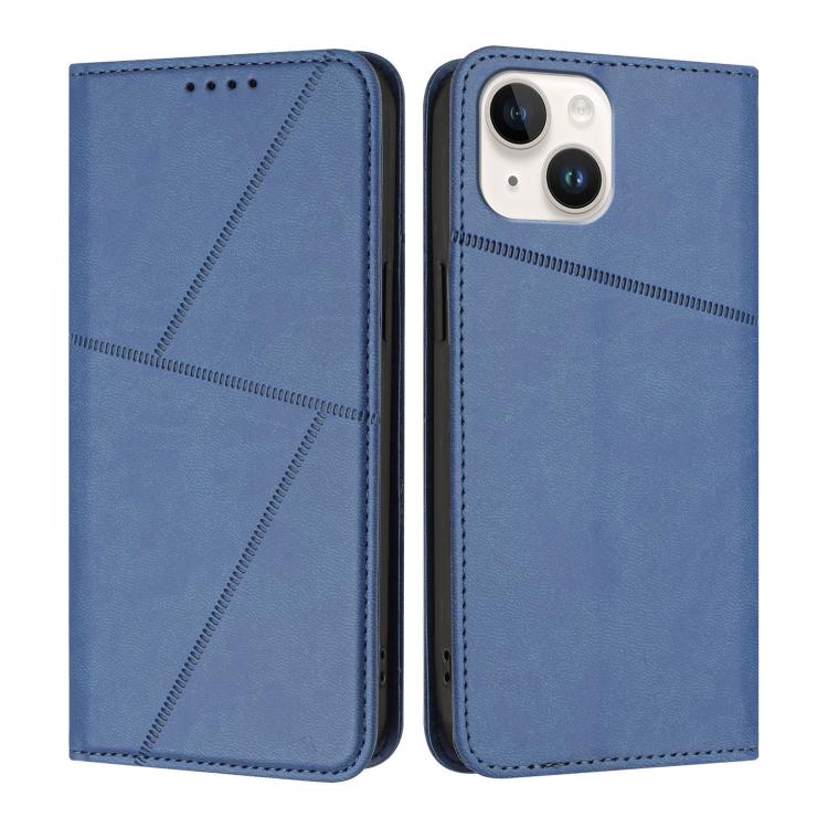 

For iPhone 15 Strong Magnetic Frosted Flip Leather Phone Case(Royal Blue)