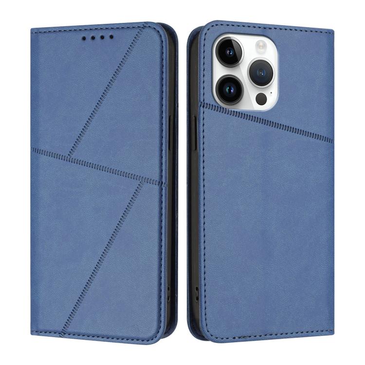 

For iPhone 14 Pro Max Strong Magnetic Frosted Flip Leather Phone Case(Royal Blue)
