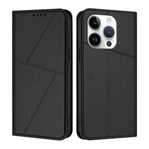 

For iPhone 14 Pro Strong Magnetic Frosted Flip Leather Phone Case(Black)