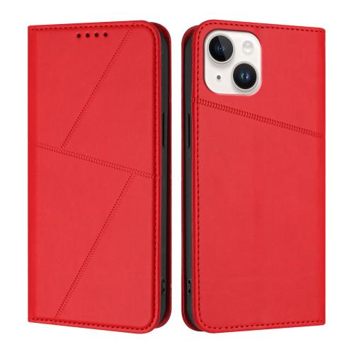 

For iPhone 13 Strong Magnetic Frosted Flip Leather Phone Case(Red)