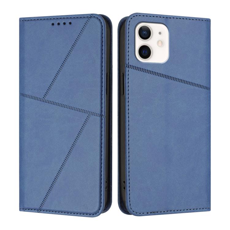 

For iPhone 12 / 12 Pro Strong Magnetic Frosted Flip Leather Phone Case(Royal Blue)