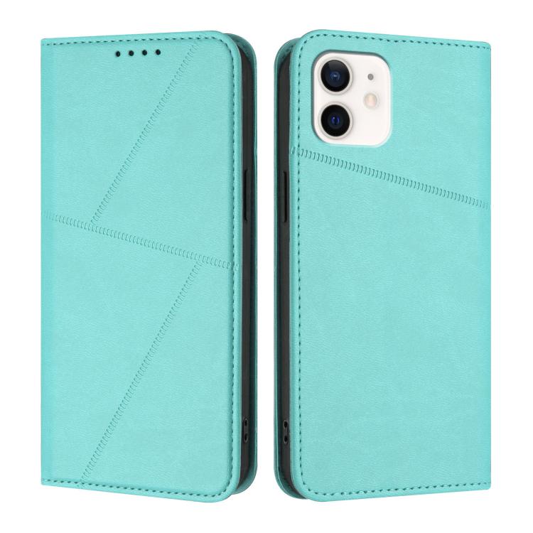 

For iPhone 12 / 12 Pro Strong Magnetic Frosted Flip Leather Phone Case(Light Blue)