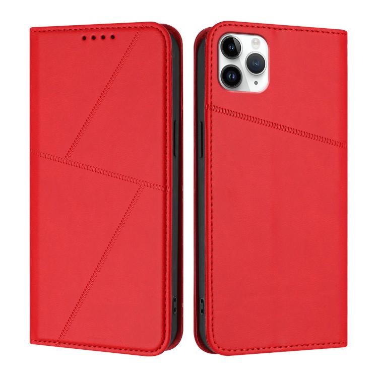 

For iPhone 11 Pro Max Strong Magnetic Frosted Flip Leather Phone Case(Red)