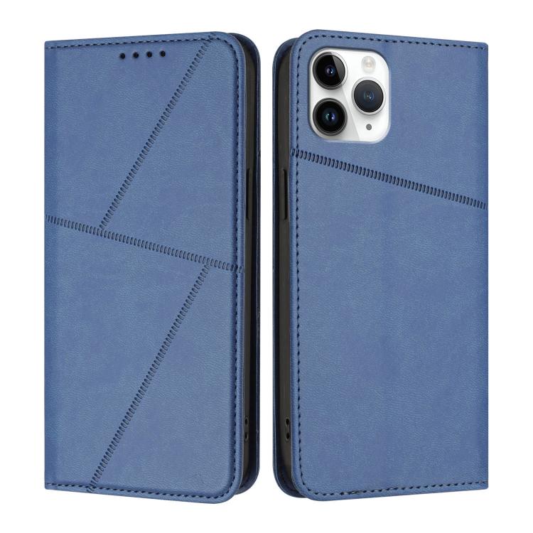 

For iPhone 11 Pro Strong Magnetic Frosted Flip Leather Phone Case(Royal Blue)
