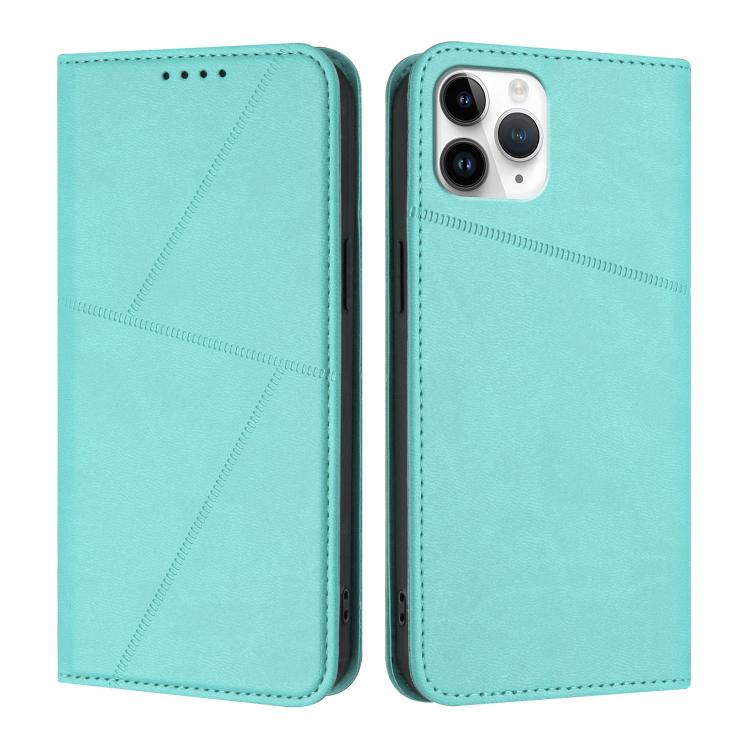 

For iPhone 11 Pro Strong Magnetic Frosted Flip Leather Phone Case(Light Blue)