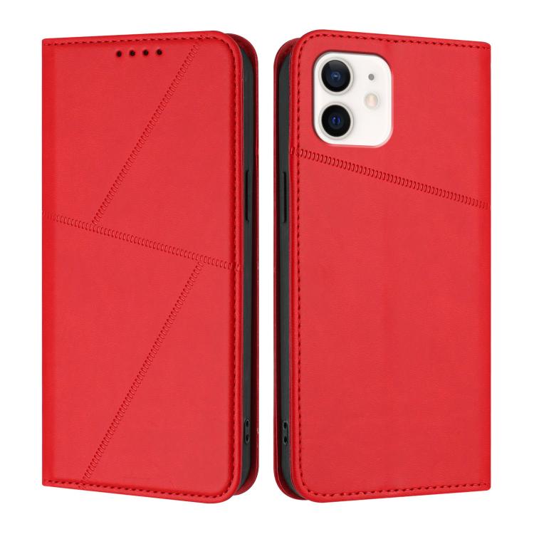 

For iPhone 11 Strong Magnetic Frosted Flip Leather Phone Case(Red)