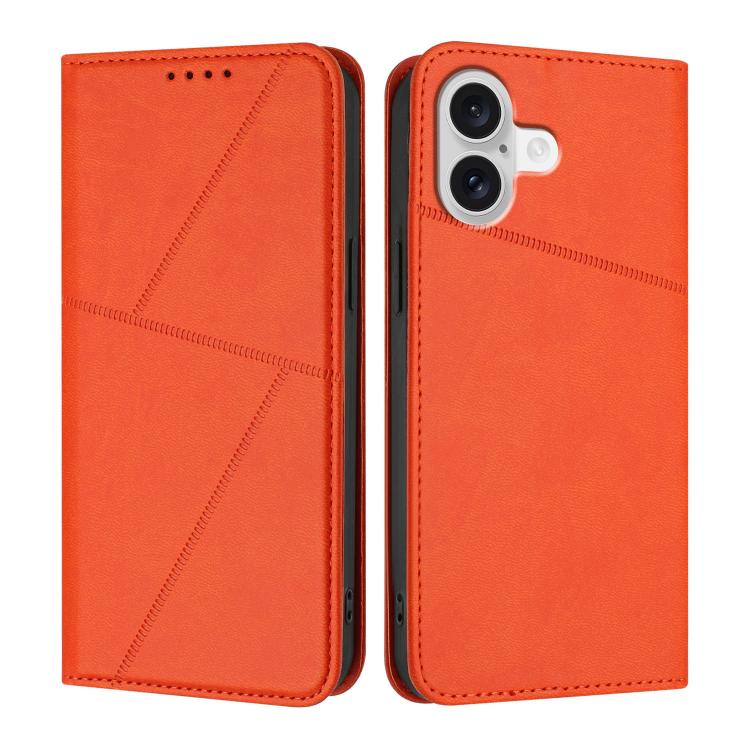 

For iPhone 17 Strong Magnetic Frosted Flip Leather Phone Case(Orange)
