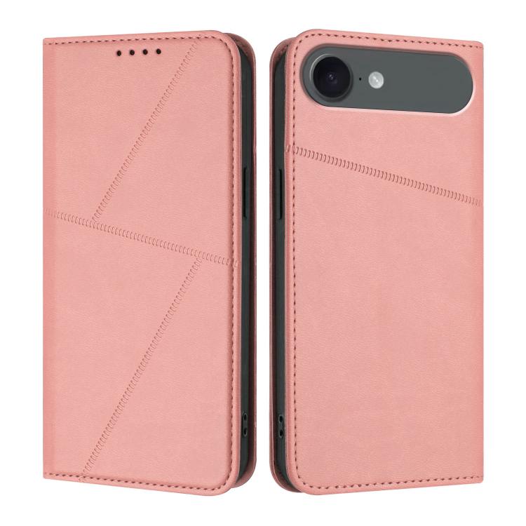

For iPhone 17 Air Strong Magnetic Frosted Flip Leather Phone Case(Pink)