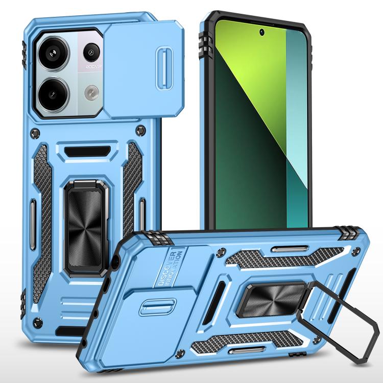 

For Redmi Note 13 Pro 5G Armor PC Hybrid TPU Camera Shield Phone Case(Light Blue)