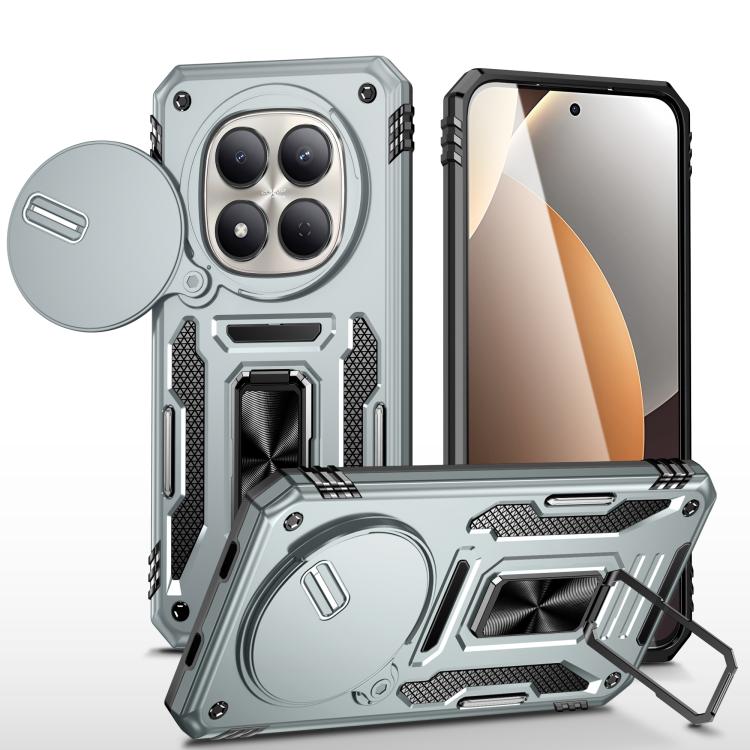 

For Redmi Note 15 Global 4G / 5G 164mm Armor PC Hybrid TPU Camera Shield Phone Case(Grey)
