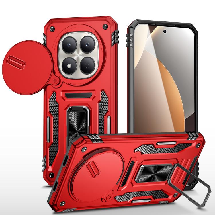 

For Redmi Note 15 Pro 5G Global 163.6mm Armor PC Hybrid TPU Camera Shield Phone Case(Red)