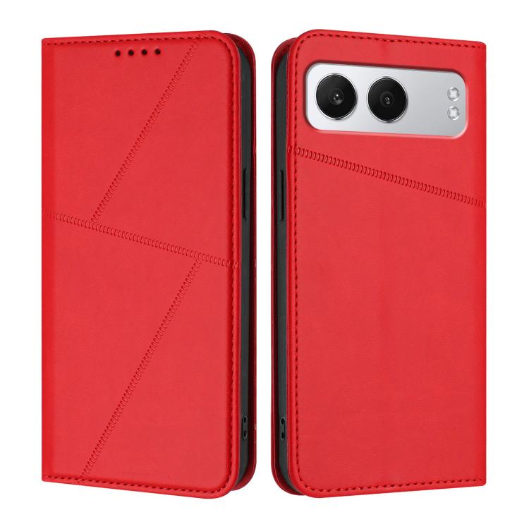 

For OnePlus Nord 4 Strong Magnetic Frosted Flip Leather Phone Case(Red)