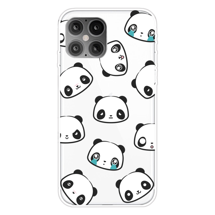 

For iPhone 12 Pro Max Shockproof Painted Transparent TPU Protective Case(Emoji Bear)