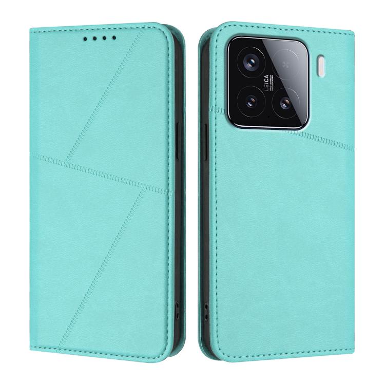 

For Xiaomi 15 Strong Magnetic Frosted Flip Leather Phone Case(Light Blue)