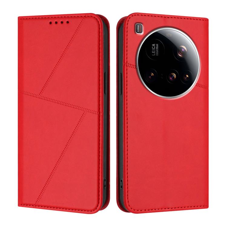 

For Xiaomi 15 Ultra Strong Magnetic Frosted Flip Leather Phone Case(Red)