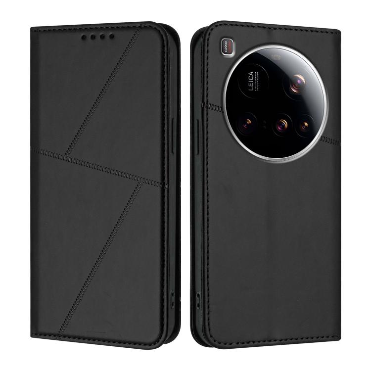 

For Xiaomi 15 Ultra Strong Magnetic Frosted Flip Leather Phone Case(Black)