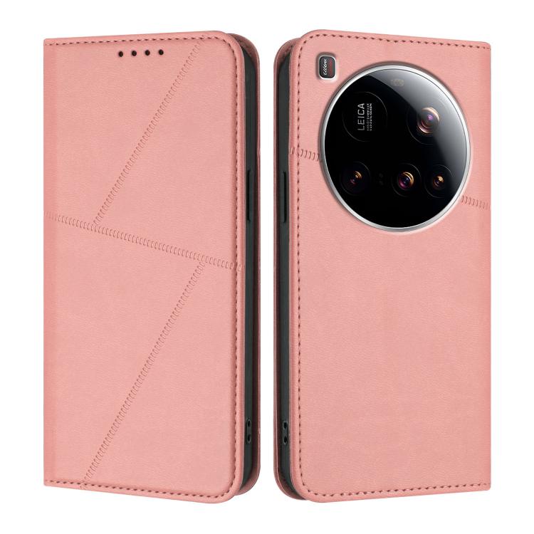 

For Xiaomi 15 Ultra Strong Magnetic Frosted Flip Leather Phone Case(Pink)