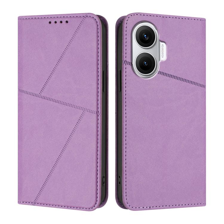 

For Xiaomi Poco F7 5G Strong Magnetic Frosted Flip Leather Phone Case(Light Purple)