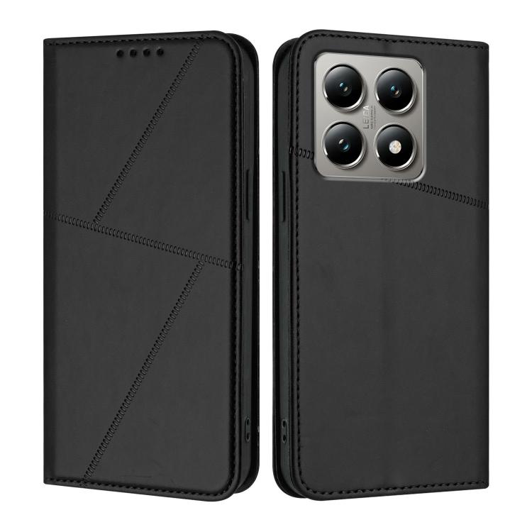 

For Xiaomi 15T Pro 5G Strong Magnetic Frosted Flip Leather Phone Case(Black)