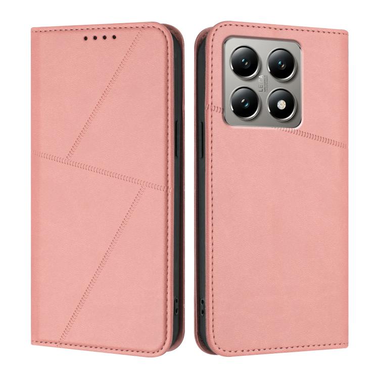 

For Xiaomi 15T Pro 5G Strong Magnetic Frosted Flip Leather Phone Case(Pink)