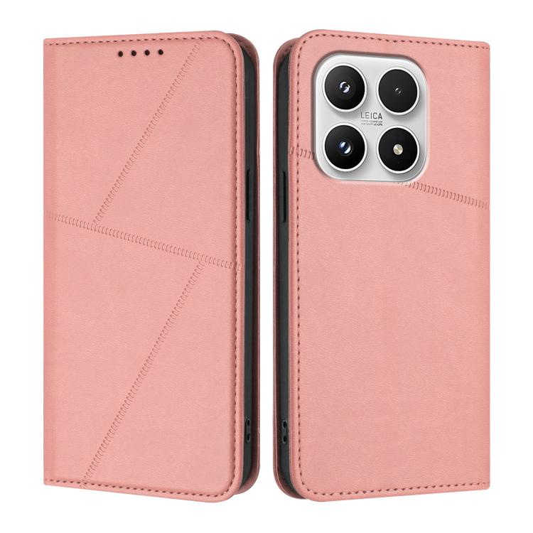 

For Xiaomi 17 Strong Magnetic Frosted Flip Leather Phone Case(Pink)