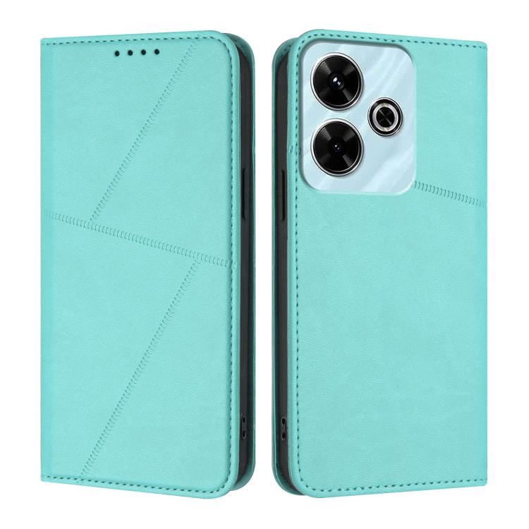 

For Redmi 13 4G / 5G Strong Magnetic Frosted Flip Leather Phone Case(Light Blue)